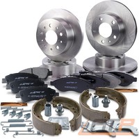 4X Bremsscheibe + BelÄGe + Bremsbacken Vorne Hinten FÜR Peugeot Boxer AB BJ 06