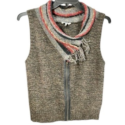 BKE Buckle Knobby Knit Zip Up Sweater Vest Size Large, Very Good Preowned Cond.