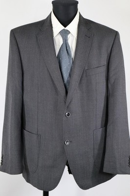Roy Robson schwarz-graues Sakko Gr.27/XL Schurwolle Polyester Top Zustand