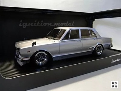 1/18 Nissan Skyline 2000 GT-R PGC10 Silver Hayashi Wheels Diecast