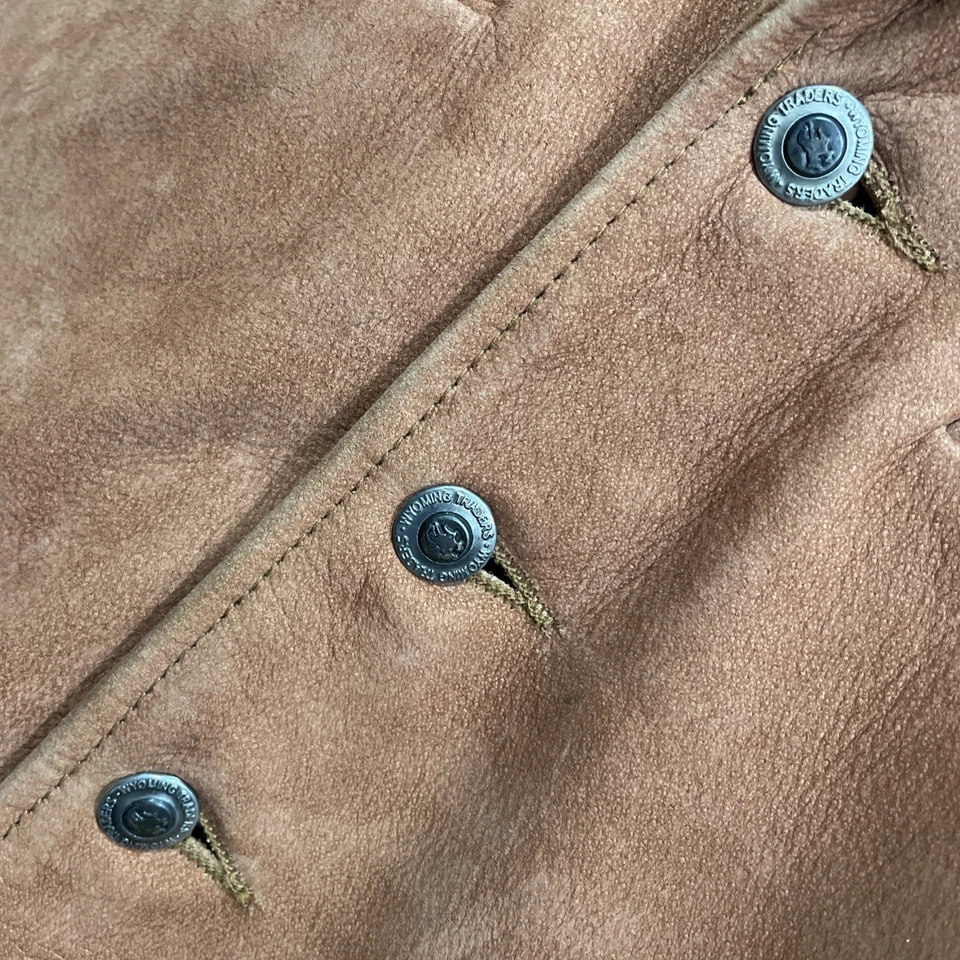 Wyoming Traders Buffalo Leather Vest XL Button Up Western Cowboy Ranch Wear - Image 3 of 4