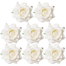 8 Pcs Rose Hair Clip Flower Hairpin Floral Clips, Mexican Hair Flowers White