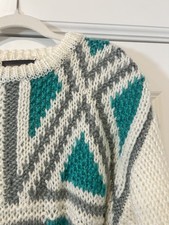 Vintage J.T. Beckett Sweater Mens Large Multicolor Knit Abstract Geometric 90s