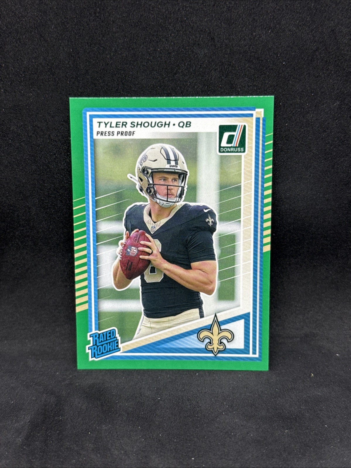 2025 Panini Donruss - Rated Rookie Tyler Shough #304 Press Proof Green (RC)