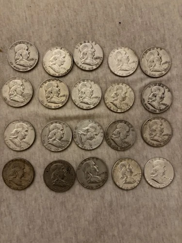 US Ben Franklin 90% Silver Half Dollars Random Dates