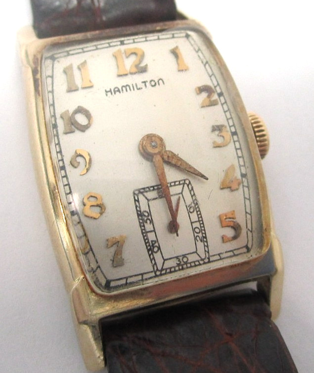 14k Yellow  Gold Hamilton Men's Watch Rectangle 19 Jewel 982 Runs and Keeps Time