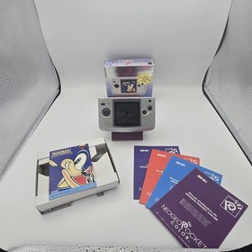 Neo Geo Pocket Color Platinum Silver CIB Sonic the Hedgehog Bundle SNK Console