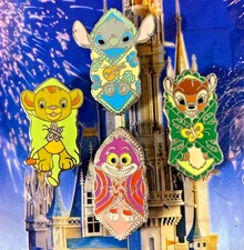 🍼Disney Baby Blanket Booster Pin Set: Baby Bambi Simba Stitch Cheshire Cat Pins