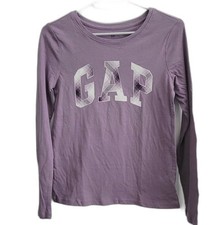 NWT Gap kids Girl logo Purple Long-Sleeve T Shirt size XL