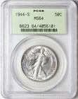 1944 S Walking Liberty Half Dollar PCGS MS64, OGH