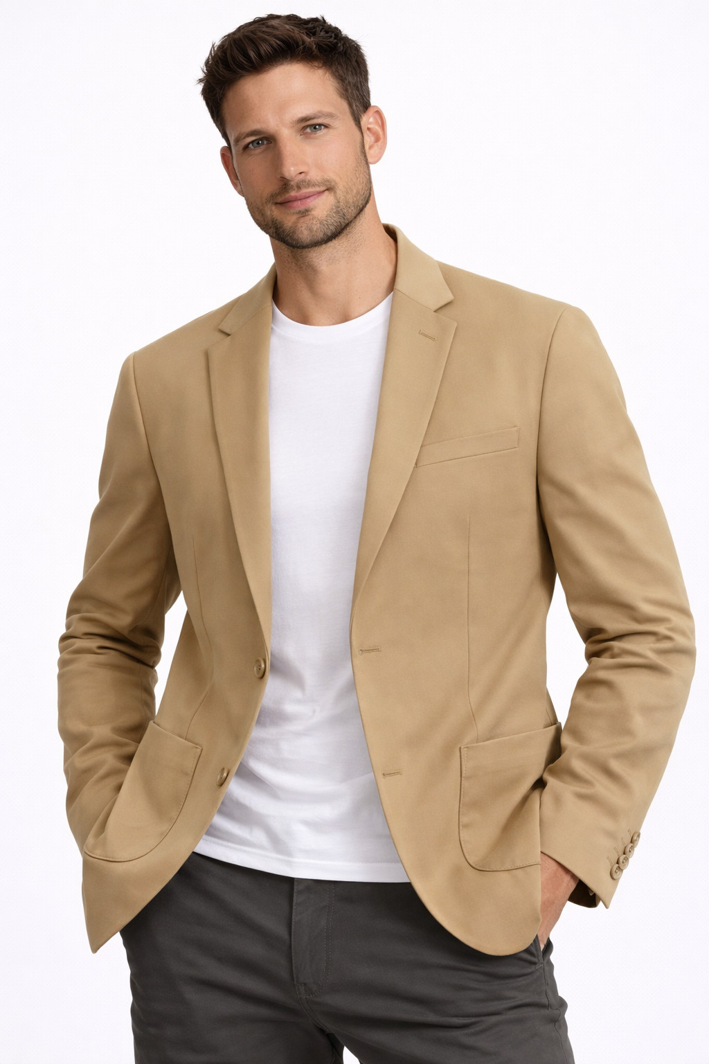 Giacca blazer sportivo uomo Alfani beige 2 bottoni