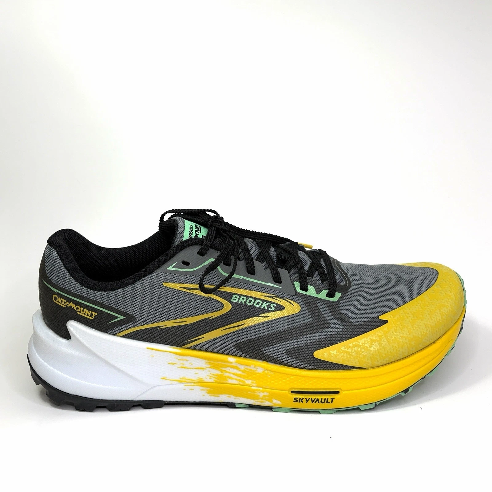 Brooks Catamount 3 Men's Size 12 D Trail Running Lemon Chrome Sedona Sage Shoes