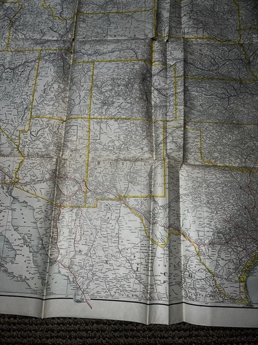 Southern Union Map Antique Railroad Map Routes RR Southern Union Pacific Systems 1907 Wall ...