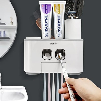 WEKITY Zahnbürstenhalter Wandmontage, multifunktionale automatische Zahnbürste und