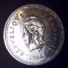 NEW HEBRIDES 1966  100 FRANCS  SILVER COIN  ASW 0.6712 oz