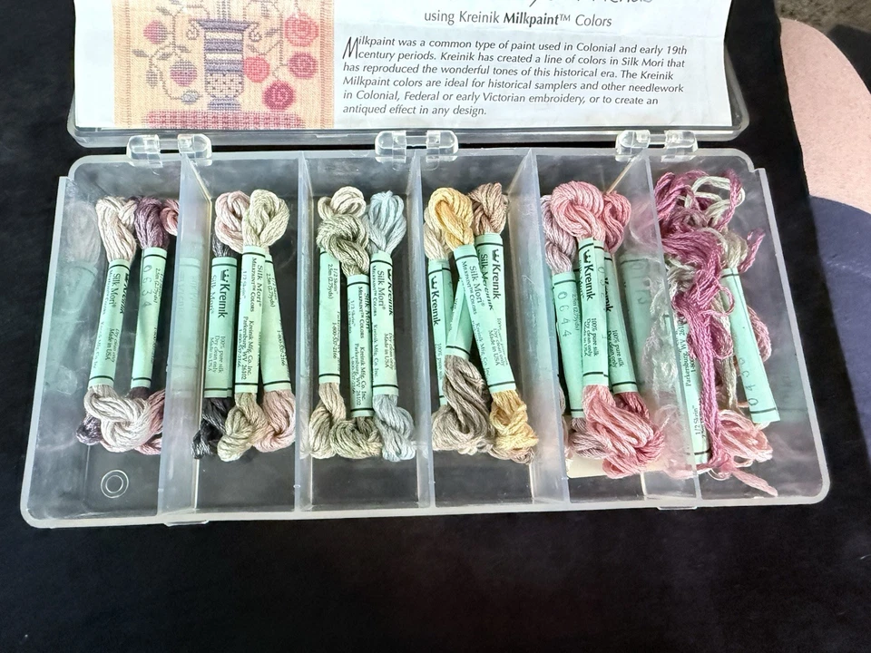 Kreinik Silk Mori Colonial Milkpaint Collection 18+ Skeins Of 100% Silk Floss - Image 2 of 4