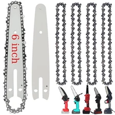 6 Inch 5 Pieces Mini Chainsaw Chain with 2 Pcs Replacement Saw Chain Bar,Repl...
