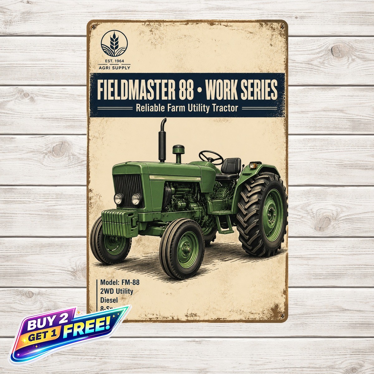 Special Agricultural Tractor Tin Metal Sign Vintage Farm Decor