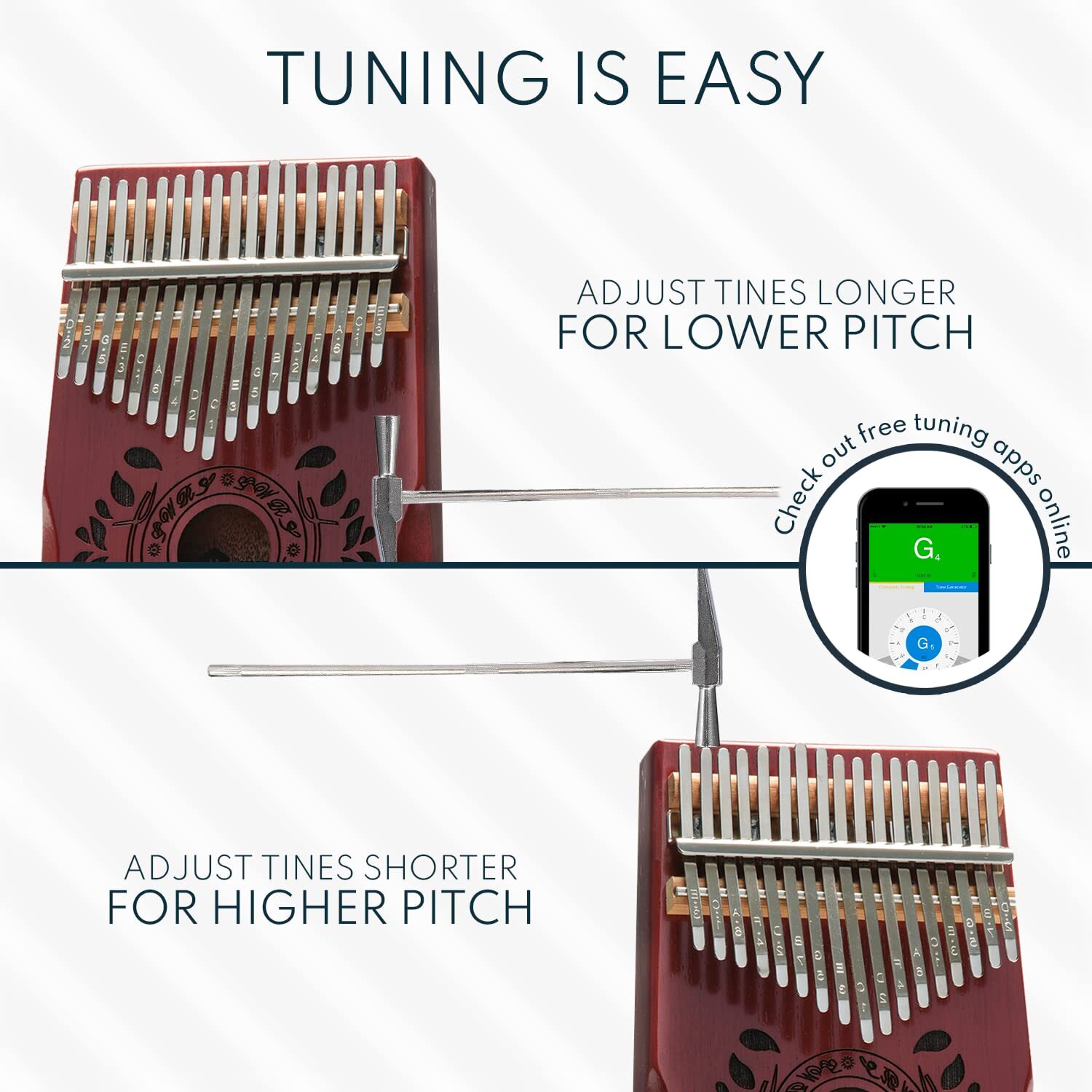 Kalimba 17 Key Thumb Piano Portable Mahogany Mbira Finger Piano with Instruct...