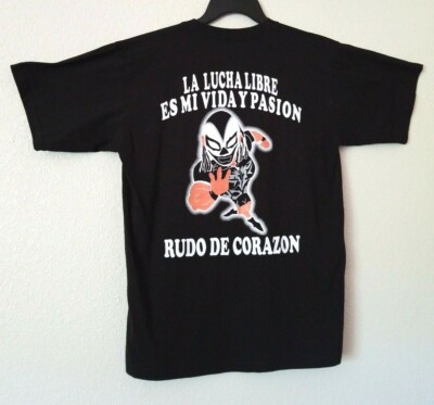 Wrestling HARLEKIN LA LUCHA LIBRE ES ME VIDA Y PASION Sz L Shirt Rude de Corazon