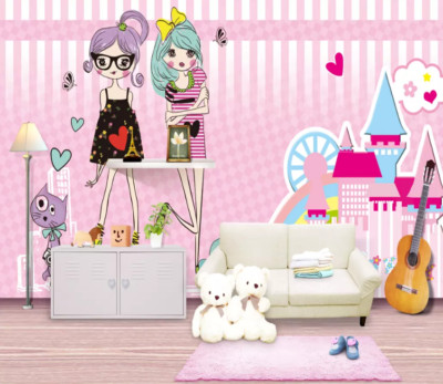 3D Cute Fashion Girl KEP4733 Wallpaper Mural Self-adhesive Removable Sticker Kay