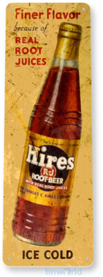 Hires Root Beer Retro Bottle Cola Soda Rustic Root Beer Metal Tin Sign B723