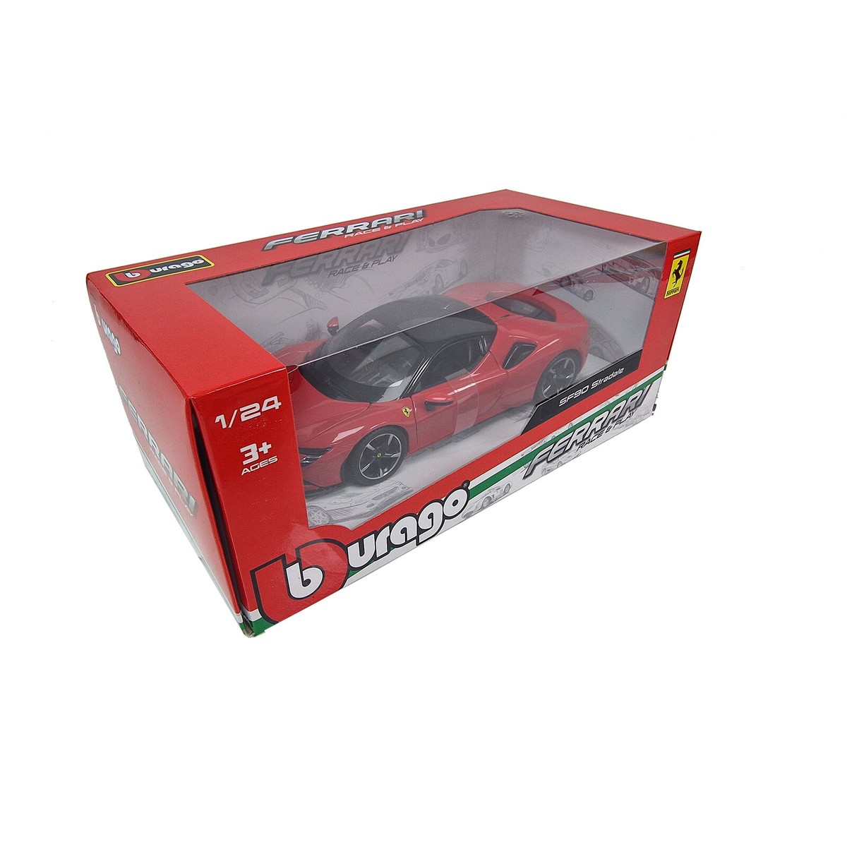 Modèle Réduit Ferrari SF90 Stradale 1/24 Rouge - Bburago - Neuf - Âge 3+