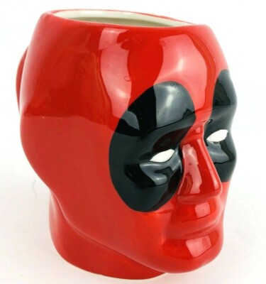 Marvel DeadPool 3D Head Red 20oz Ceramic Mug Coffee Cup Tea Hot Chocolate
