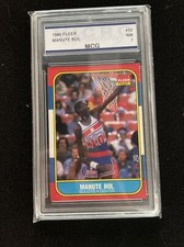 1986 Fleer Basketball #12 Manute Bol RC Bullets MCG 7 Near Mint