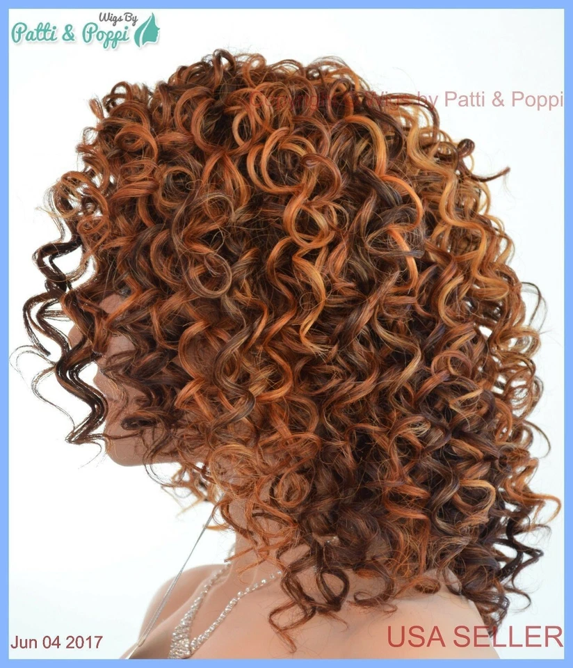 Peluca roja mediana rizada delantera de encaje Clr F33.32.240 sexy estilo caliente vendedor de EE. UU. 1209 Foto 4 de 4
