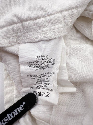 Armani Exchange Cargo Pants Womens 30 White Linen Cotton Pockets Y2K - Picture 6 of 17