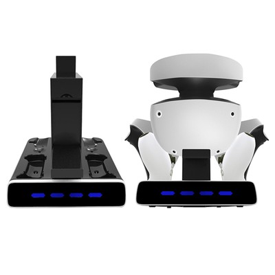For PS5 Handle / PS VR2 Controllers Charging Dock Charger Light VR Headset Stand