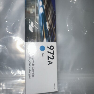 Original BRAND NEW SEALED HP PageWide 972A Cyan Ink Cartridge Read