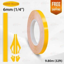 DARK YELLOW 1/4" 6mm PIN STRIPE Car Model Streamline TAPE Decal Vinyl Sticker