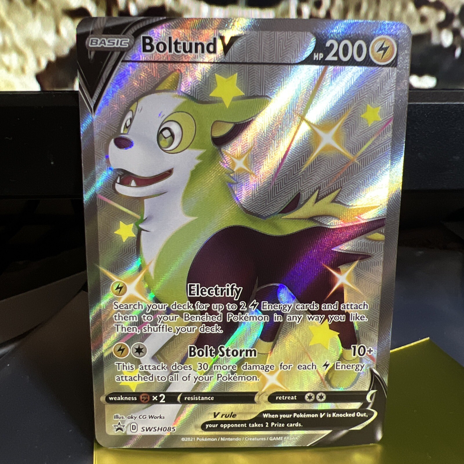 Pokémon TCG Boltund V SWSH Black Star Promos SWSH085 Holo Promo