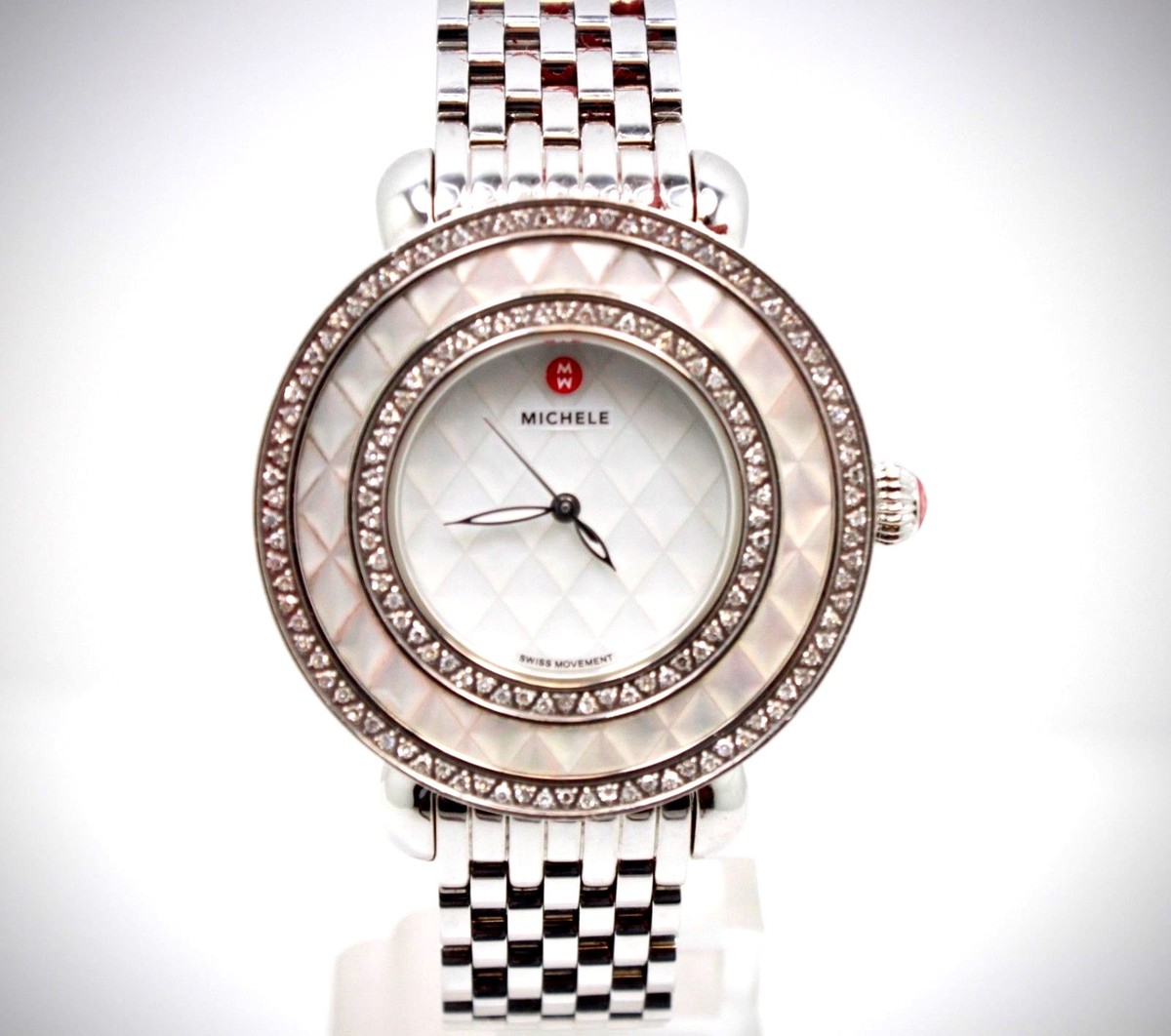 GORGEOUS MICHELE WATCH! Gorgeous Michele Silver Diamond Chronograph | Mercari main image 2