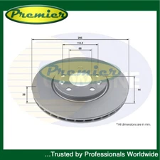 Premier Front Brake Disc Fits Renault Megane 2015- 1.5 dCi 1.6 402062000R