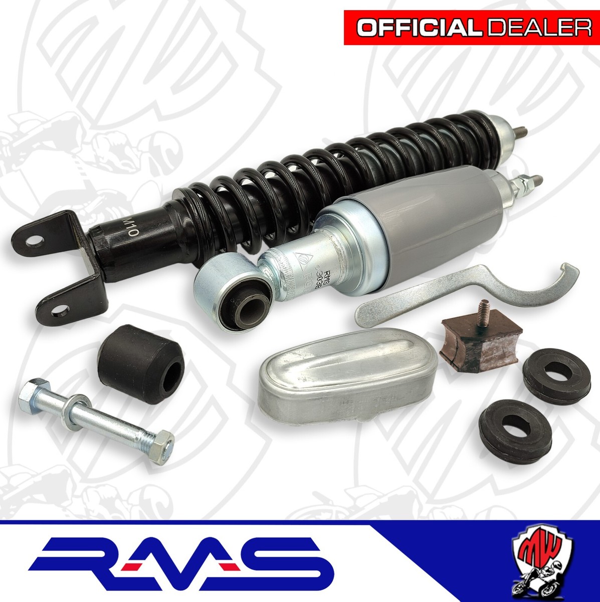 KIT COMPLETO AMMORTIZZATORE ANTERIORE POSTERIORE VESPA 50