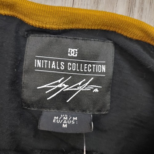 DC Shoes Men’s Skate Henley T-Shirt Size M 2014 Mikey Taylor Tee Black Yellow - Picture 3 of 8