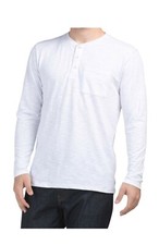 New Mens Henley Shirt T-shirts shirts Long Sleeve Pullover Comfy Button