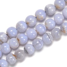 Multi Color Blue Lace Agate Smooth Round Beads Size 4-4.5mm - 8mm 15.5'' Strand