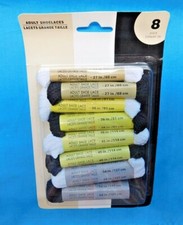 ADULT SHOELACES 8-PACK VARIOUS SIZES AND COLORS 27" 54" NEW IN FACTORY PKG