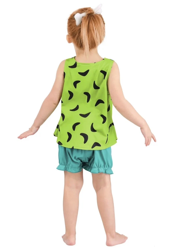 Disfraz de Halloween clásico de 3 piezas de guijarros de picapiedra para niños pequeños 2T Foto 2 de 4