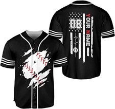 Personalized Baseball American Flag Shirts, Baseball Baseball Jersey Shirt, Base