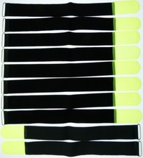 10 Cable Ties Cable Hook and Loop 50cm x 50mm Neon Yellow Hook and Loop Cable Ties Eyelet