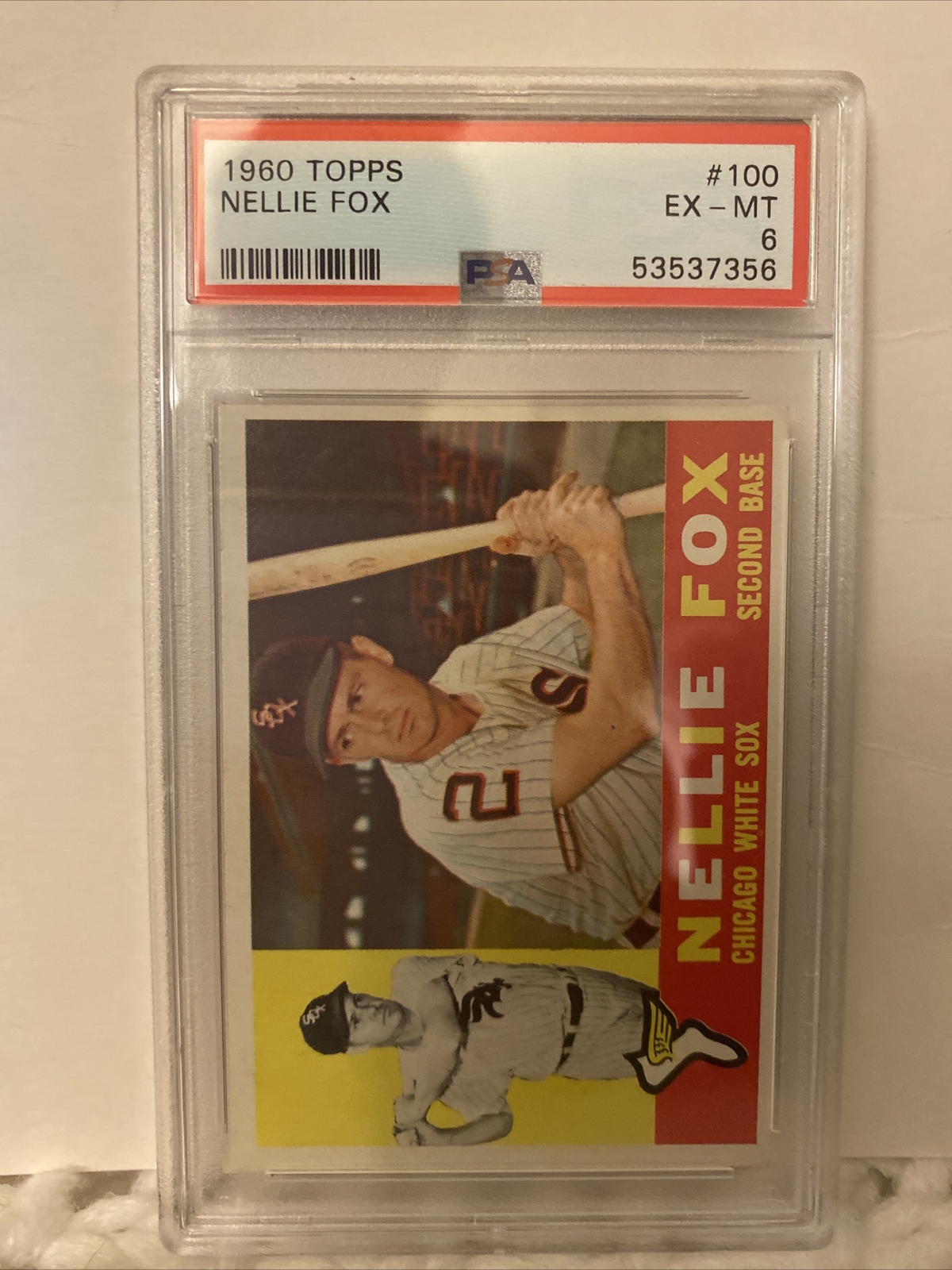 1960 Topps Baseball Nellie Fox Chicago White Sox Card #100 PSA 6