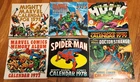 MARVEL COMICS WALL CALENDARS LOT OF 6  BRONZE AGE VINTAGE, SPIDER-MAN, HULK MORE