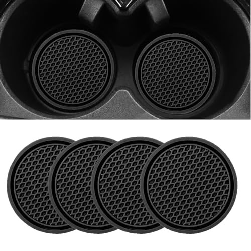 Car Cup Holder Coaster for Cup Holders 4PCSAnti-Slip Automotive Car Black