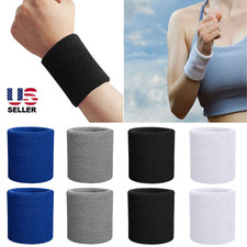 8  Sweatbands Sports Wristband for Men  Women Moisture Wicking Athletic Cotton