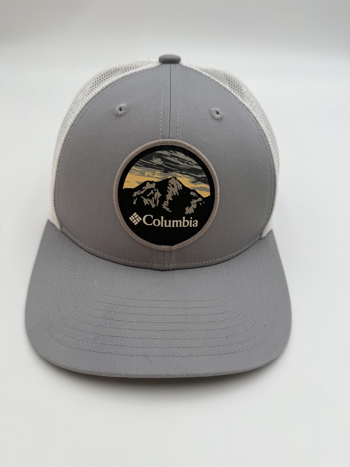 Columbia Hat Cap Snap Back Gray Trucker Mesh Mens One Size Mountain Patch